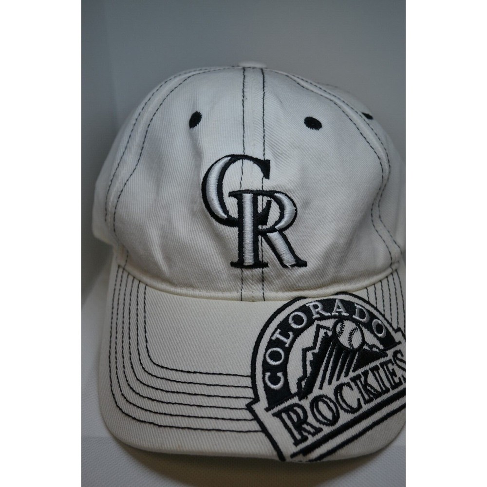Vintage Colorado Rockies Hat Fan Favorite MLB White Purple Black Cap